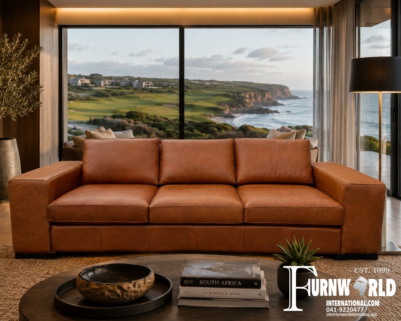 3m Gemsbok Genuine Leather Couch - 100% A-Grade Full-Grain Genuine Leather