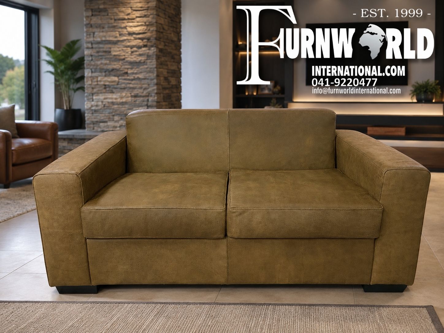Buffalo 2-Seater genuine leather couch second view