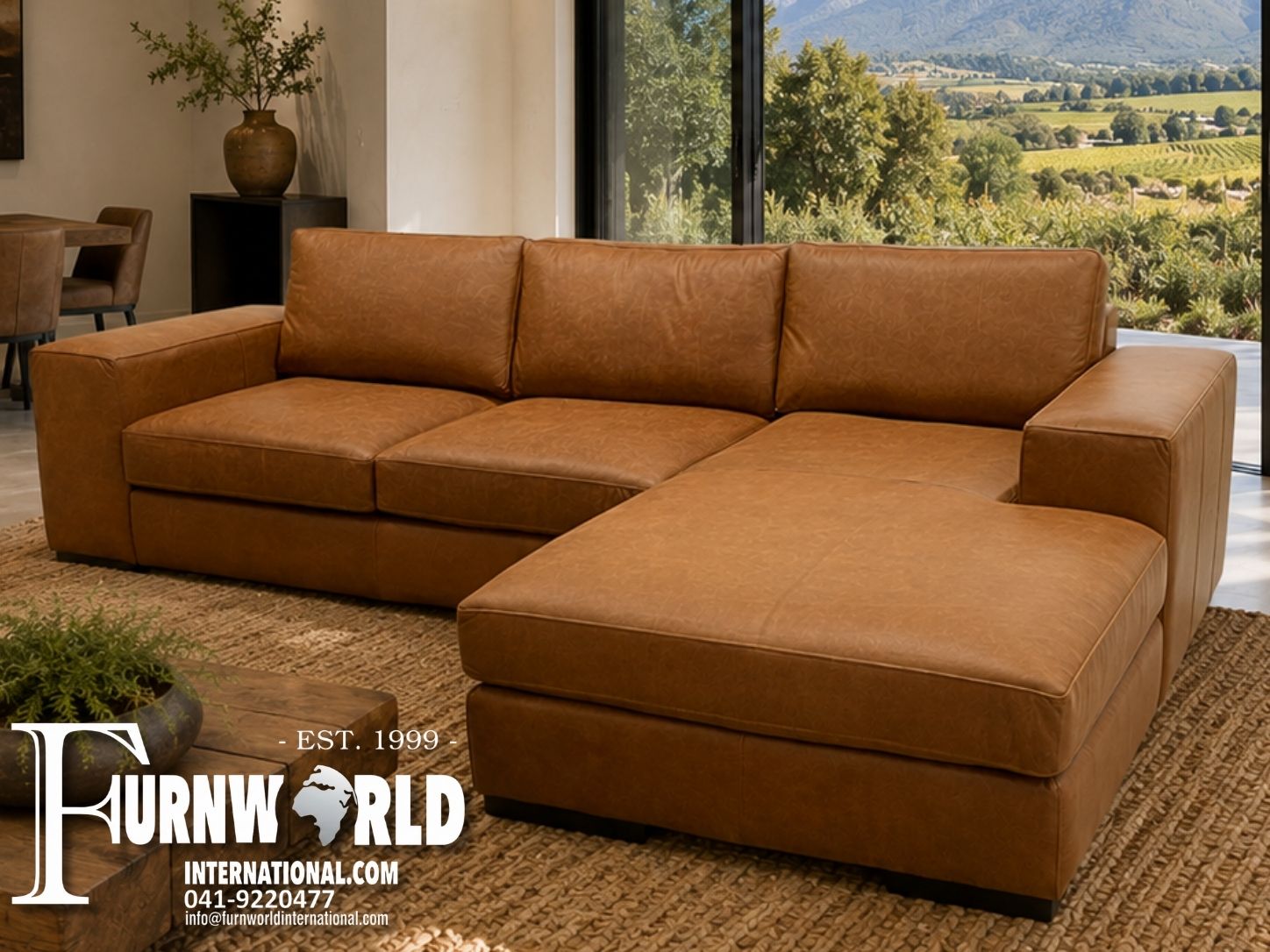 Gemsbok Daybed Leather Corner Sofa