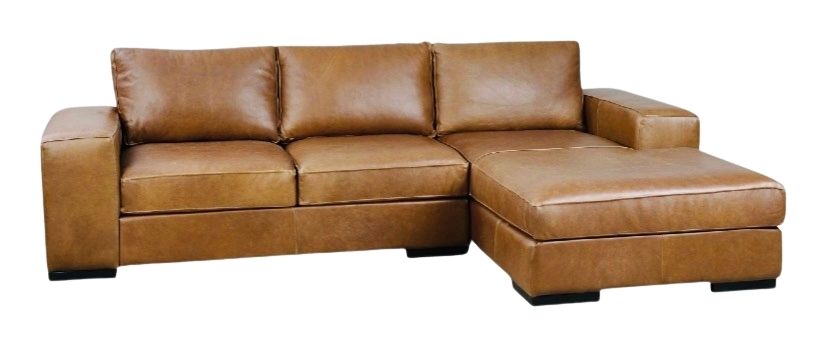 Gemsbok Daybed Leather Corner Sofa Front View