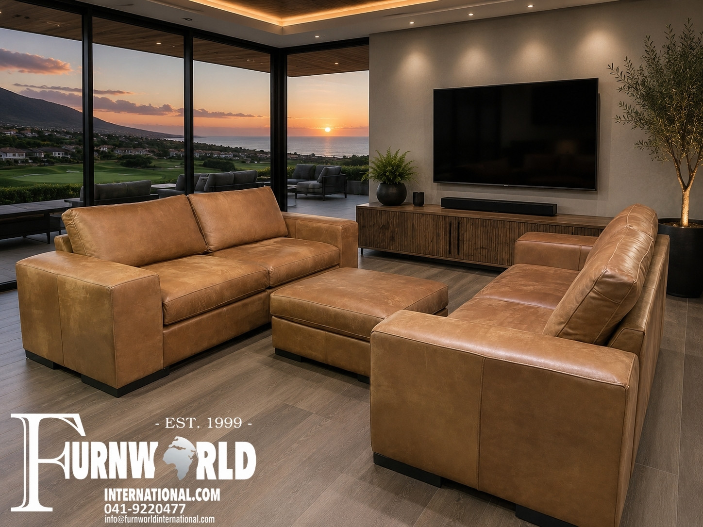 Gemsbok Genuine Leather Couch