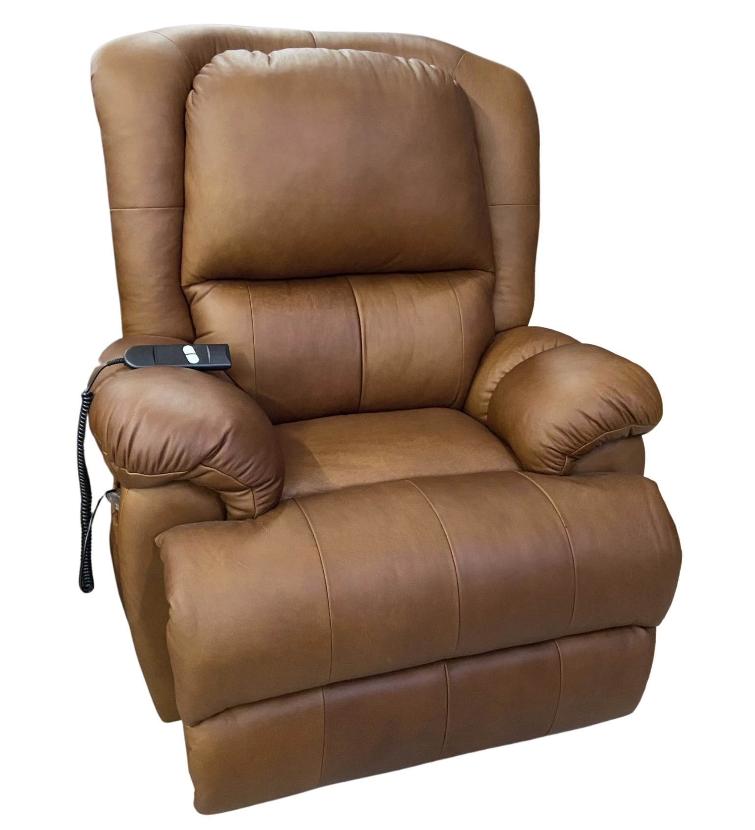Divan High Lift Leather Recliner Chair Side View