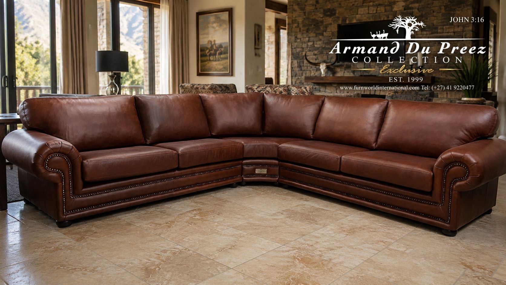 Etosha Curve Corner Couch - 100% A-Grade Full-Grain Genuine Leather