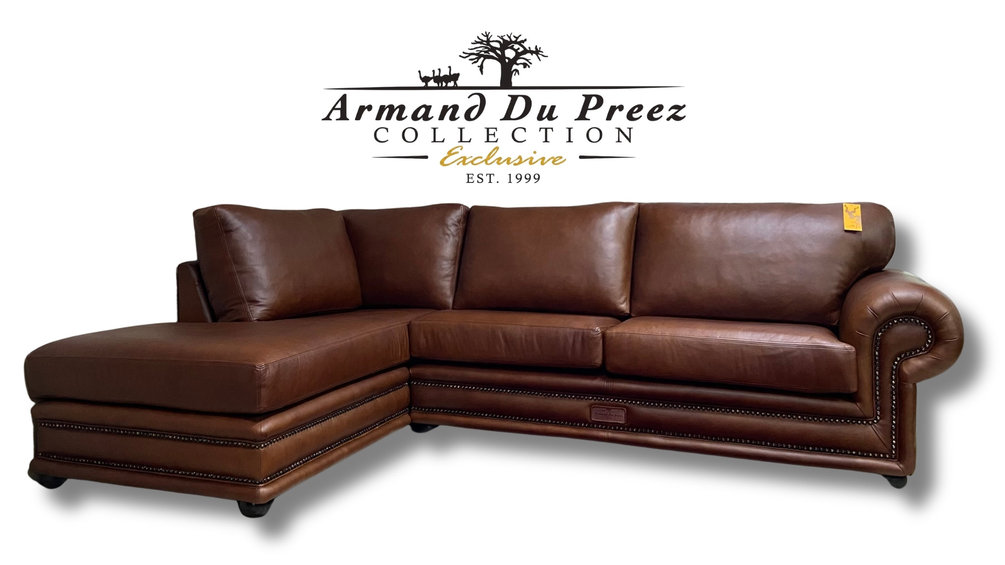 Etosha Leather Daybed Corner Couch Front View