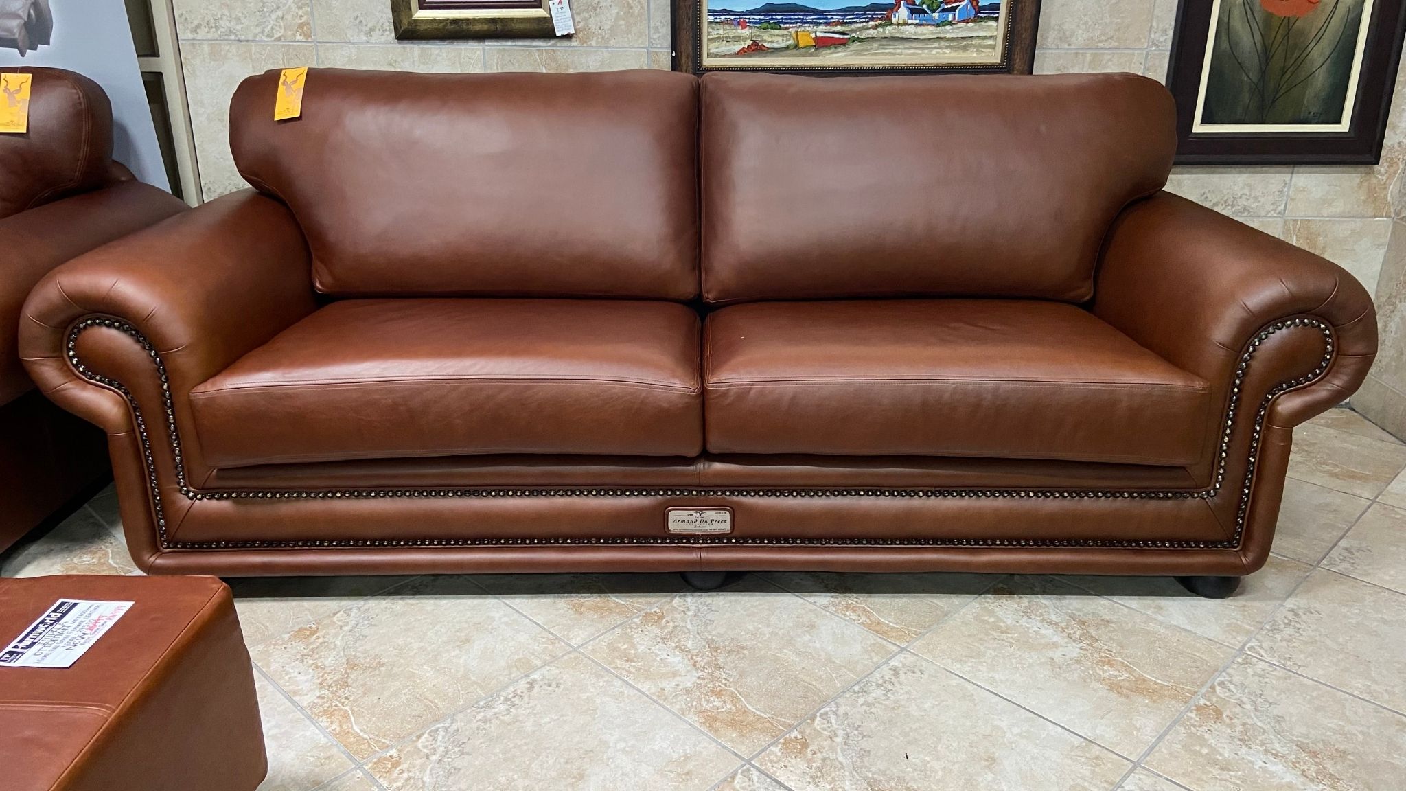 Etosha Genuine Leather Couch Side View