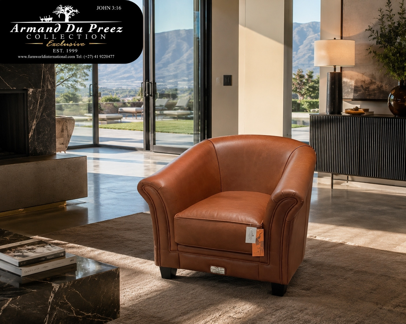 Executive Leather Tub Chair - 100% A-Grade Full-Grain Genuine Leather
