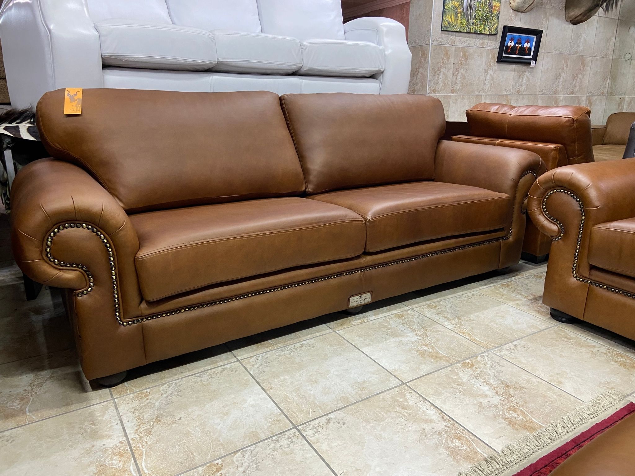 Kudu Leather Couch Side View