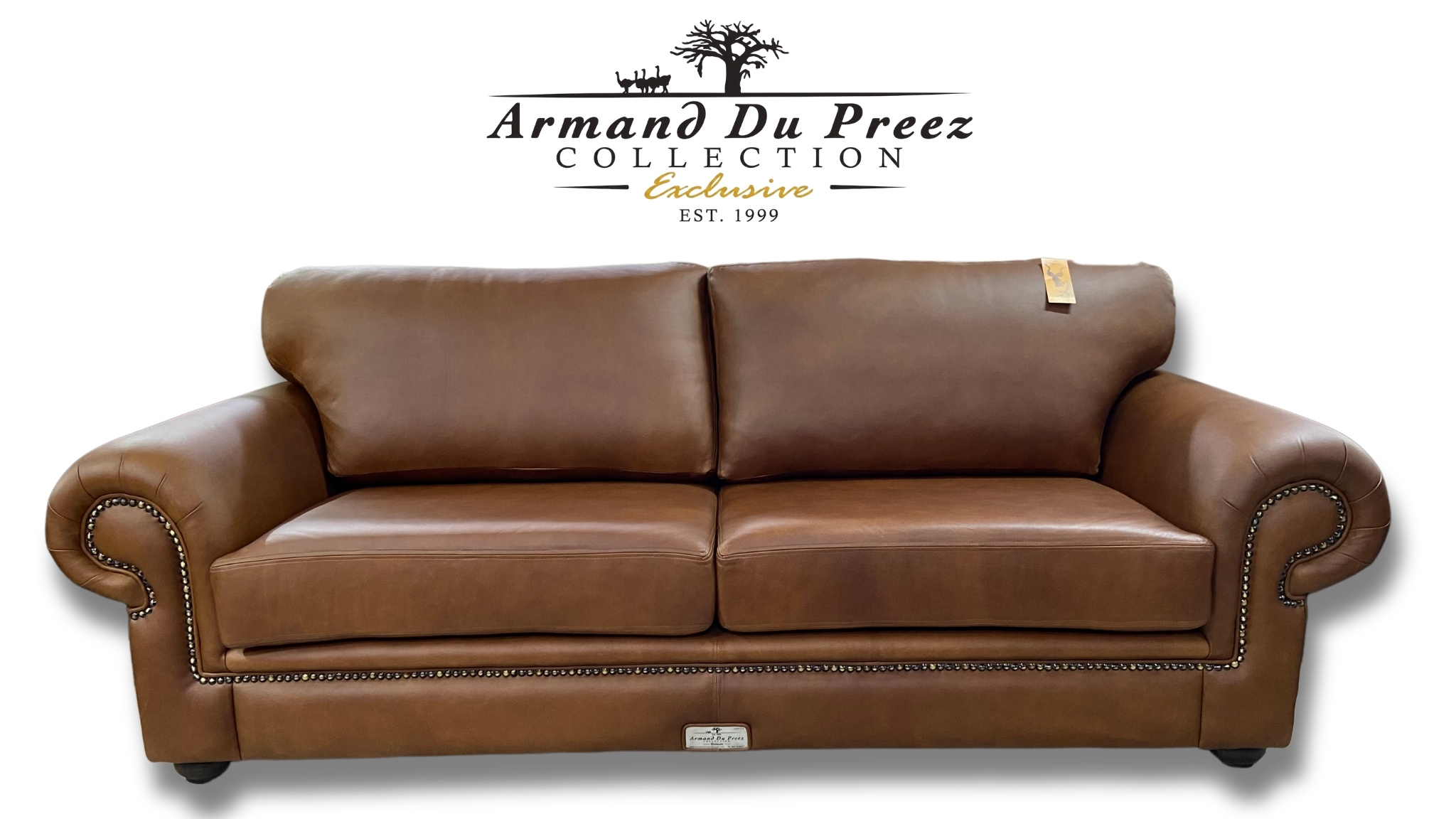 Kudu Leather Couch Front View